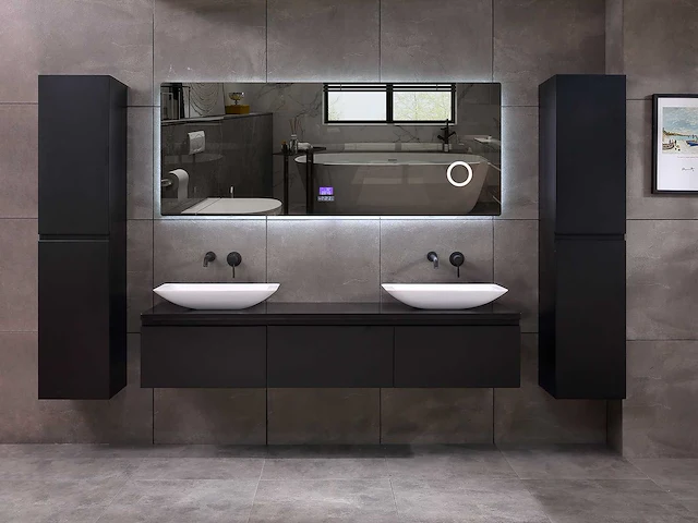 Mawialux badkamermeubel mat zwart 150/180cm breedte keuze - afbeelding 40 van  41