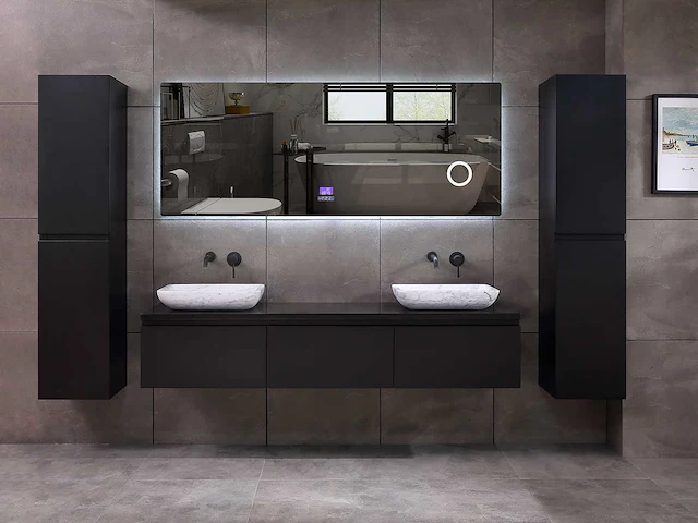 Mawialux badkamermeubel mat zwart 150/180cm breedte keuze - afbeelding 41 van  41