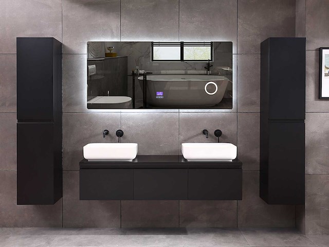 Mawialux badkamermeubel mat zwart 150/180cm breedte keuze - afbeelding 38 van  41