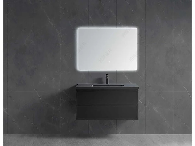 Mawialux badmeubelset 100cm - mat zwart - afbeelding 1 van  10