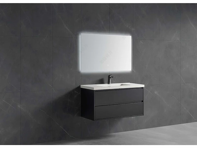 Mawialux badmeubelset 100cm - mat zwart - afbeelding 6 van  11