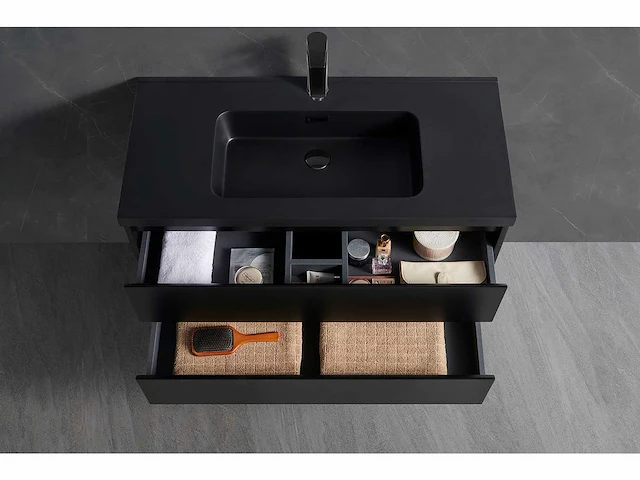 Mawialux badmeubelset 100cm - mat zwart - afbeelding 7 van  11