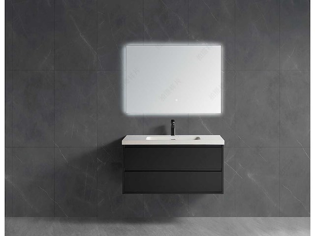 Mawialux badmeubelset 100cm - mat zwart - afbeelding 4 van  11