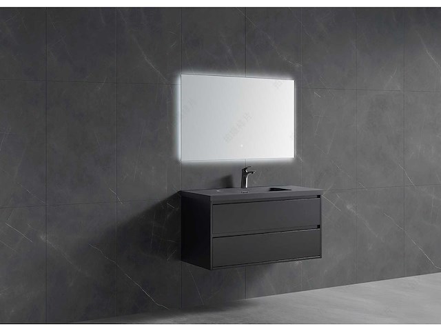 Mawialux badmeubelset 100cm - mat zwart - afbeelding 5 van  11