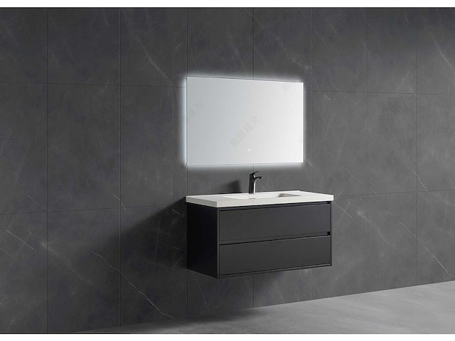 Mawialux badmeubelset 100cm - mat zwart - afbeelding 6 van  11