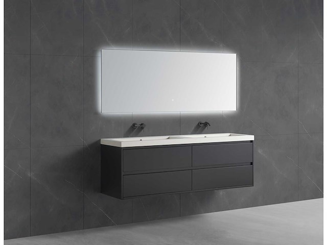 Mawialux badmeubelset 120cm - mat zwart - afbeelding 2 van  9