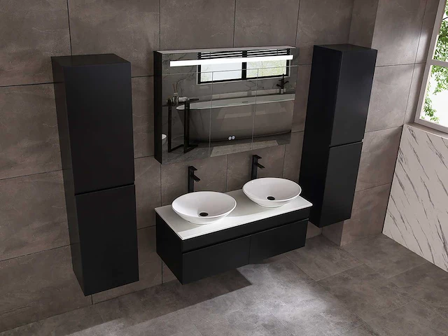 Mawialux badmeubelset 120cm mat zwart (zonder hangkast) - afbeelding 4 van  10