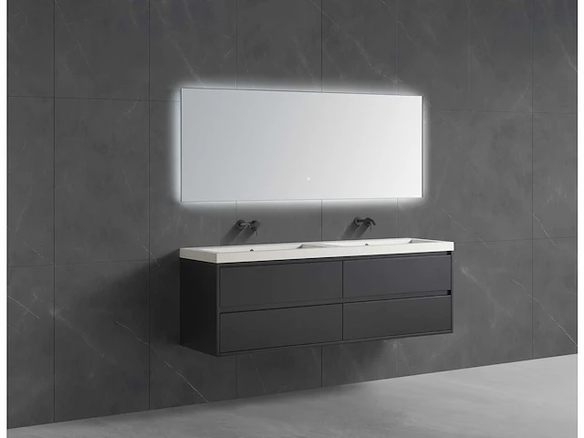 Mawialux badmeubelset 160cm - mat zwart - afbeelding 2 van  9