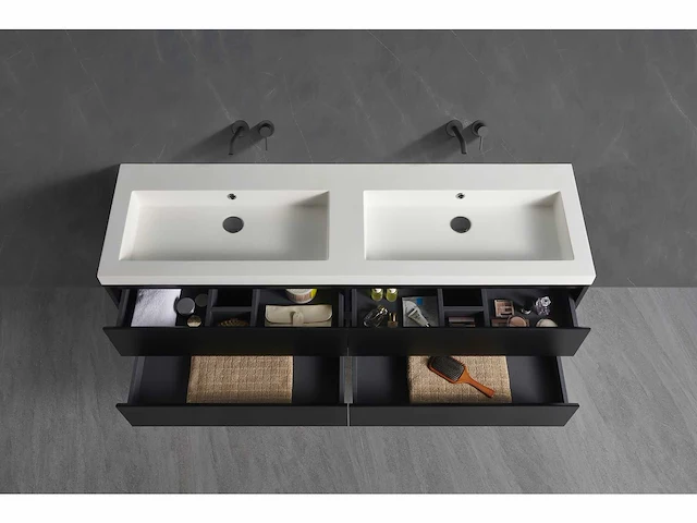 Mawialux badmeubelset 160cm - mat zwart - afbeelding 5 van  9