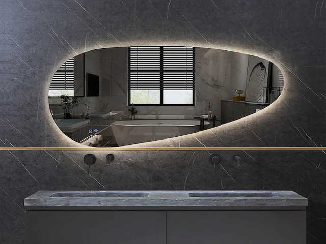 Mawialux design led spiegel 140x65 of 150x70 of 160x70 (keuze) - afbeelding 3 van  10