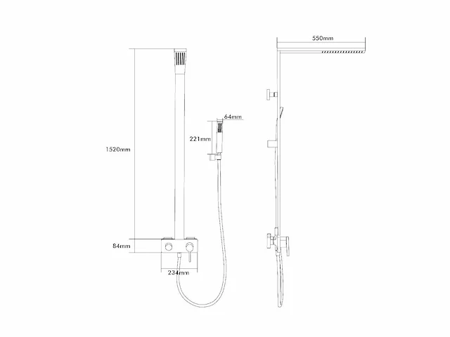 Mawialux design opbouw regendoucheset - mat zwart - afbeelding 10 van  10