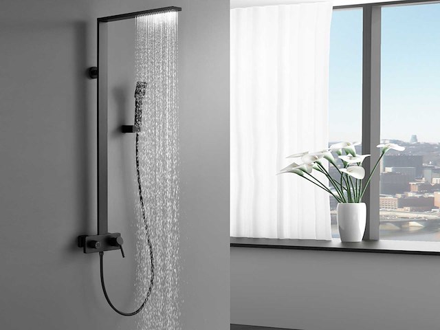 Mawialux design opbouw regendoucheset - mat zwart - afbeelding 3 van  10