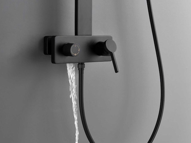 Mawialux design opbouw regendoucheset - mat zwart - afbeelding 5 van  10