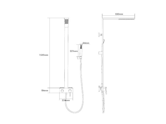 Mawialux design opbouw regendoucheset - mat zwart - afbeelding 10 van  10
