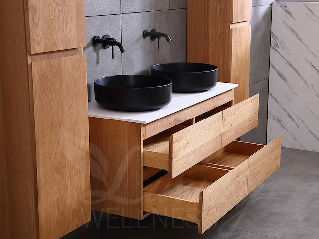 Mawialux eikenhout badkamermeubel 120cm (eiken natural) - afbeelding 27 van  47