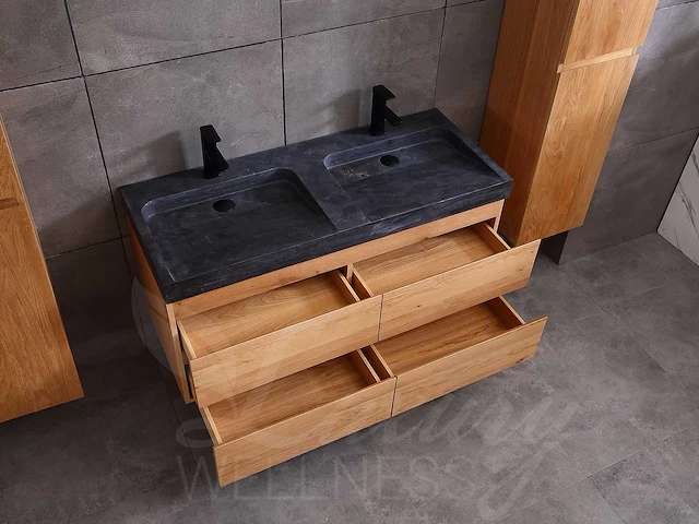 Mawialux eikenhout badkamermeubel 120cm (eiken natural) - afbeelding 11 van  47