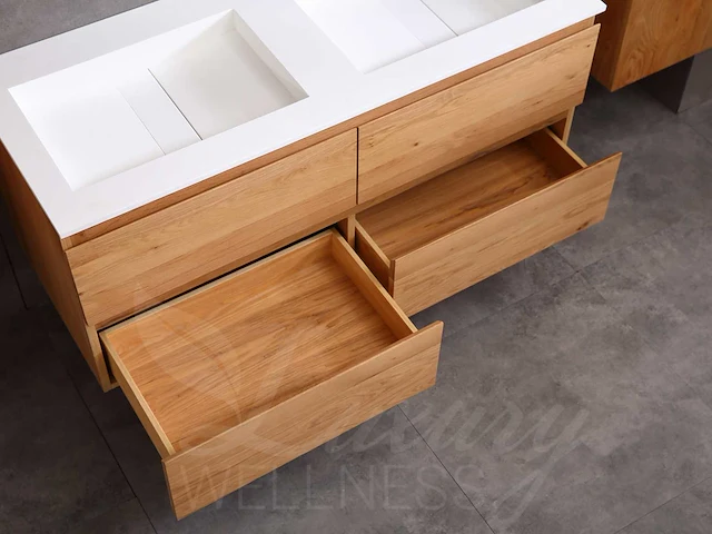 Mawialux eikenhout badkamermeubel 120cm (eiken natural) - afbeelding 20 van  47