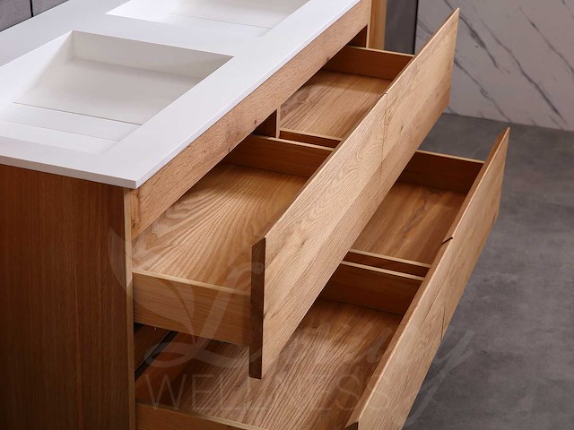 Mawialux eikenhout badkamermeubel 120cm (eiken natural) - afbeelding 7 van  47