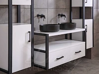 Mawialux eikenhout badkamermeubel 120cm met hangkast - mat wit - afbeelding 3 van  23