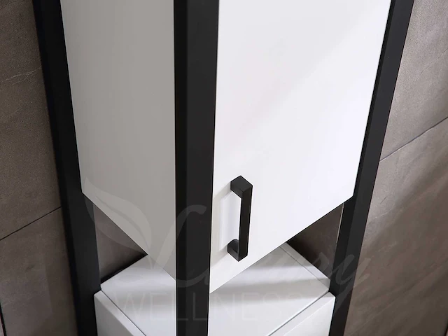 Mawialux eikenhout badkamermeubel 120cm met hangkast - mat wit - afbeelding 6 van  23