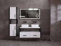 Mawialux eikenhout badkamermeubel 120cm met hangkast - mat wit - afbeelding 1 van  23