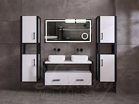 Mawialux eikenhout badkamermeubel 120cm met hangkast - mat wit - afbeelding 17 van  23