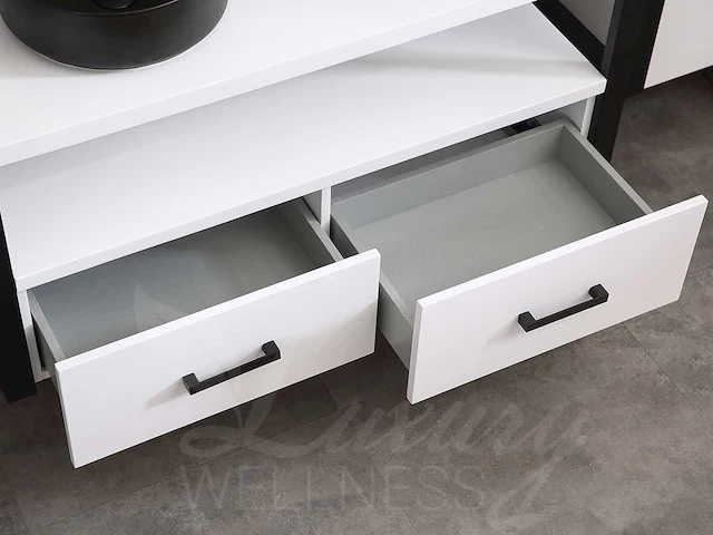 Mawialux eikenhout badkamermeubel 120cm met hangkast - mat wit - afbeelding 20 van  23