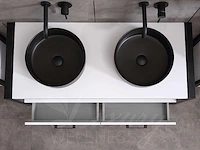 Mawialux eikenhout badkamermeubel 120cm met hangkast - mat wit - afbeelding 22 van  23