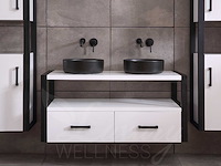 Mawialux eikenhout badkamermeubel 120cm met hangkast - mat wit - afbeelding 4 van  23