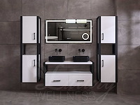 Mawialux eikenhout badkamermeubel 120cm met hangkast - mat wit - afbeelding 12 van  23