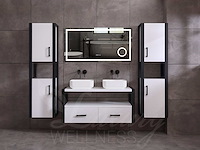 Mawialux eikenhout badkamermeubel 120cm met hangkast - mat wit - afbeelding 17 van  23