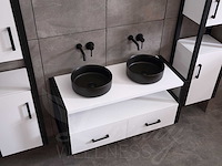 Mawialux eikenhout badkamermeubel 120cm met hangkast - mat wit - afbeelding 19 van  23