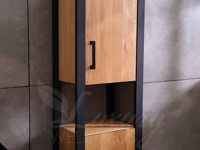 Mawialux eikenhout badkamermeubel 120cm met hangkast - afbeelding 7 van  27
