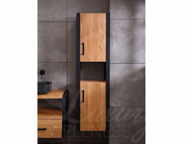 Mawialux eikenhout badkamermeubel 120cm met hangkast - afbeelding 11 van  27