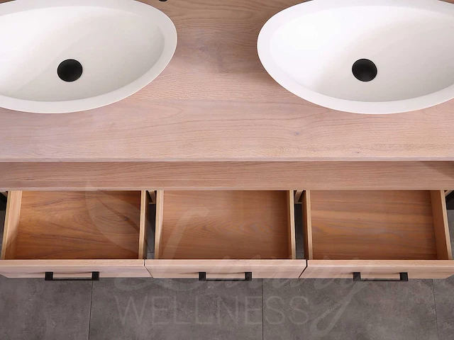 Mawialux eikenhout badkamermeubel 150cm met 2 hangkasten - afbeelding 2 van  30