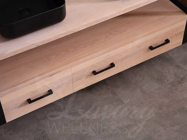 Mawialux eikenhout badkamermeubel 150cm met 2 hangkasten - afbeelding 6 van  30