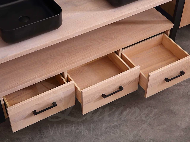 Mawialux eikenhout badkamermeubel 150cm met 2 hangkasten - afbeelding 7 van  30