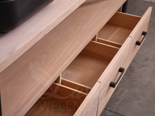 Mawialux eikenhout badkamermeubel 150cm met 2 hangkasten - afbeelding 10 van  30