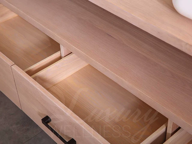 Mawialux eikenhout badkamermeubel 150cm met 2 hangkasten - afbeelding 14 van  30