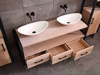 Mawialux eikenhout badkamermeubel 150cm met 2 hangkasten - afbeelding 28 van  30