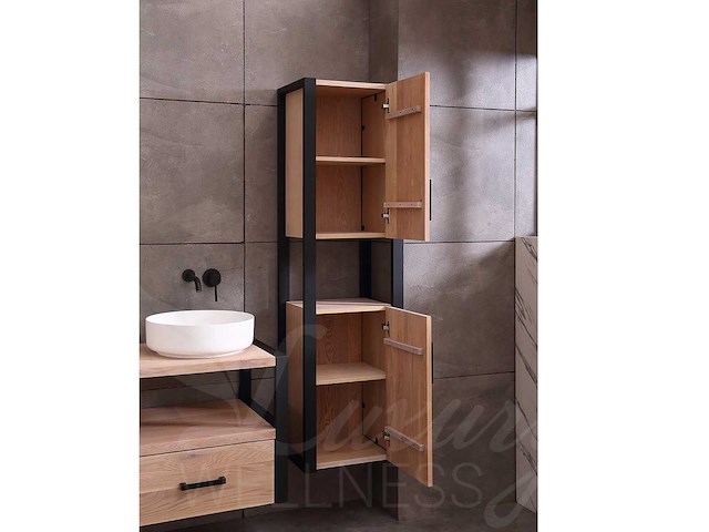 Mawialux eikenhout badkamermeubel 150cm met 2 hangkasten - afbeelding 19 van  30