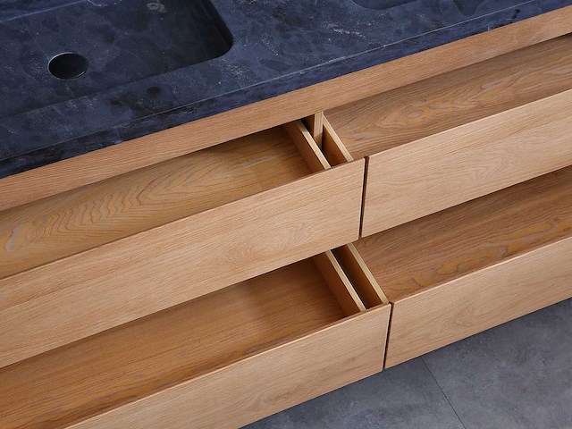 Mawialux eikenhout badkamermeubel 160cm (eiken natural) - afbeelding 10 van  28