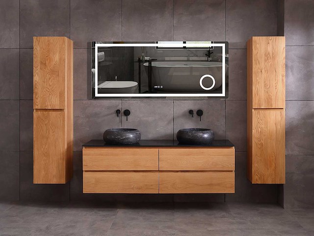 Mawialux eikenhout badkamermeubel 160cm (eiken natural) - afbeelding 24 van  28