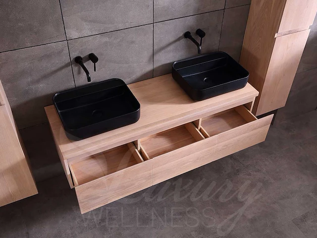 Mawialux eikenhout badmeubelset 150 of 180cm (in eiken white wash of eiken gray smoked) - afbeelding 6 van  12