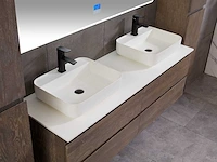 Mawialux eikenhout badmeubelset 2-persoons 140cm - grey smoked - afbeelding 2 van  18