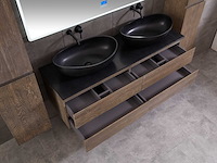 Mawialux eikenhout badmeubelset 2-persoons 140cm - grey smoked - afbeelding 16 van  18