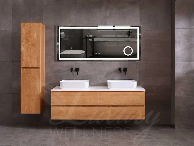 Mawialux eikenhout badmeubelset 2-persoons 140cm - natural - afbeelding 1 van  18