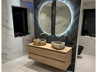 Mawialux eikenhout badmeubelset 2-persoons 140cm - natural - afbeelding 16 van  18