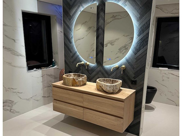 Mawialux eikenhout badmeubelset 2-persoons 140cm - natural - afbeelding 16 van  18