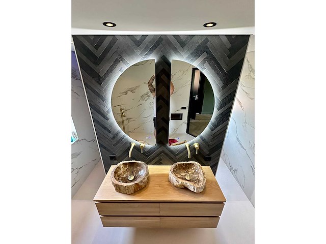 Mawialux eikenhout badmeubelset 2-persoons 140cm - natural - afbeelding 17 van  18